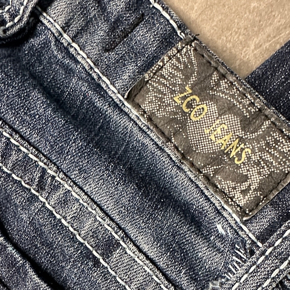 ZCO Jeans Women's Distressed Embellished Skinny‎ Blue Jeans Size 1 - Picture 11 of 13